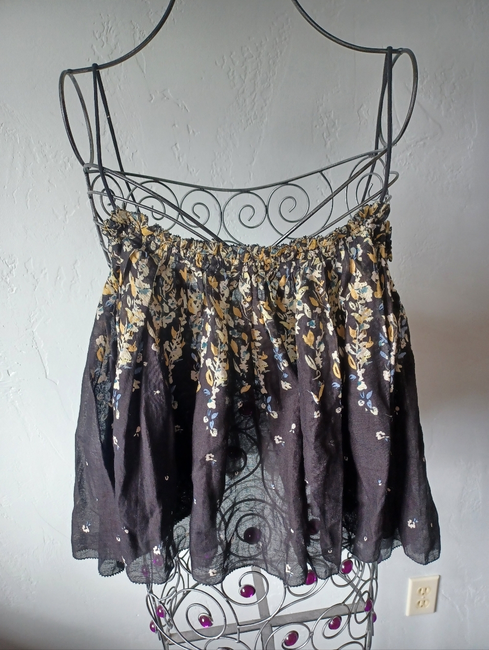 FP Intimately Cropped Babydoll Semi Sheer Blouse